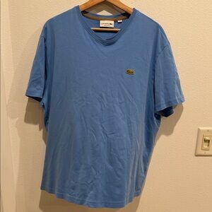 Vintage Lacoste Men's Light Blue Short Sleeve Crewneck Tee